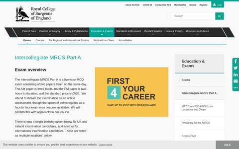 Intercollegiate MRCS Part A — Royal College of Surgeons