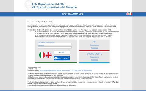 EDISU Torino - Domanda Web