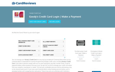 Goody's Credit Card Login | Make a Payment - Card Reviews