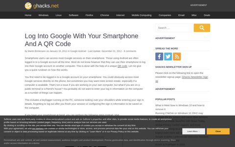 Log Into Google With Your Smartphone And A QR Code ...