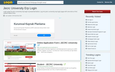 Jecrc University Erp Login - Loginii.com