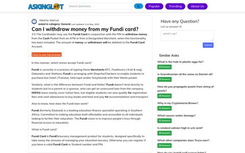 Can I withdraw money from my Fundi card? - AskingLot.com