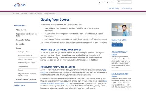 Getting Your GRE General Test Scores (For Test Takers)