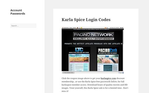 Karla Spice Login Codes - Account Passwords