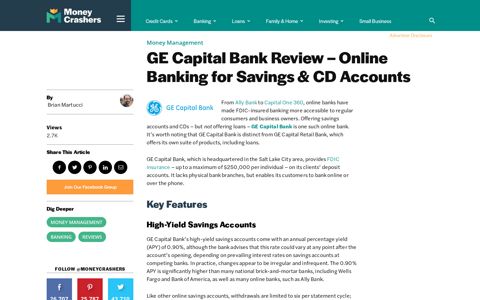 GE Capital Bank Review - Online Banking for Savings & CD ...