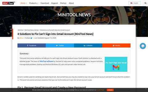 4 Solutions to Fix Can't Sign into Gmail Account - MiniTool