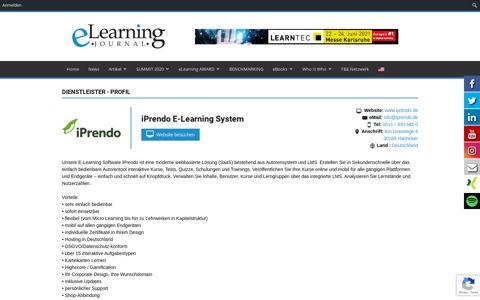 iPrendo E-Learning System - eLearning Journal Online