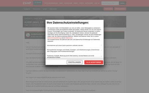 Kabelmail.de Anmeldung unmöglich — CHIP-Forum