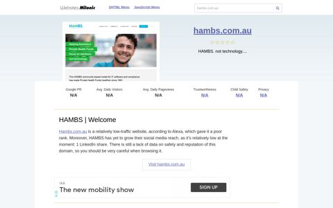 Hambs.com.au website. HAMBS | Welcome.