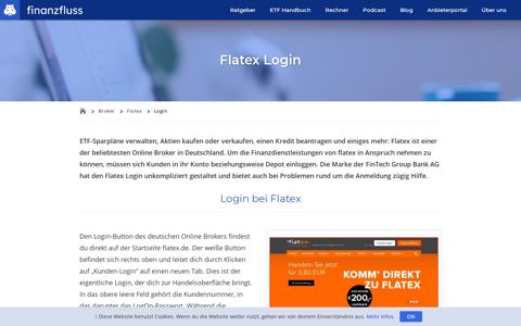 Flatex Login zum Online-Broker: Anmeldung | Finanzfluss