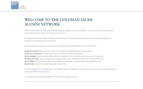 Login - Goldman Sachs Alumni Network