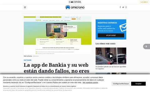 La app de Bankia y su web están dando fallos, no eres el único