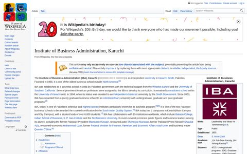 Institute of Business Administration, Karachi - Wikipedia