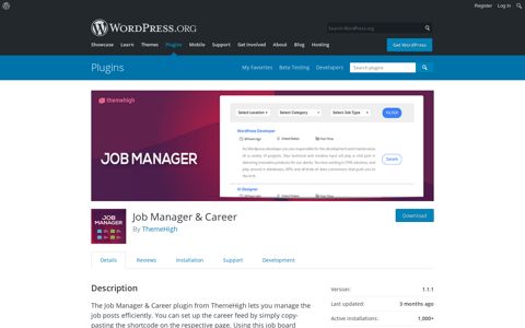 Job Manager & Career – WordPress plugin | WordPress.org