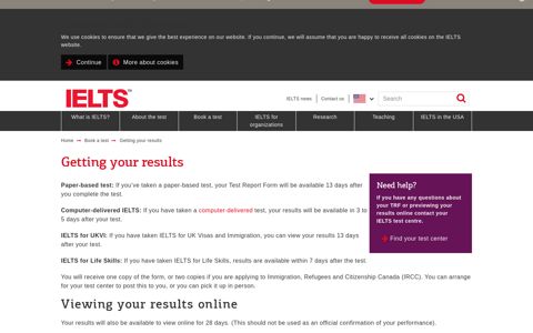 IELTS Results Getting your results