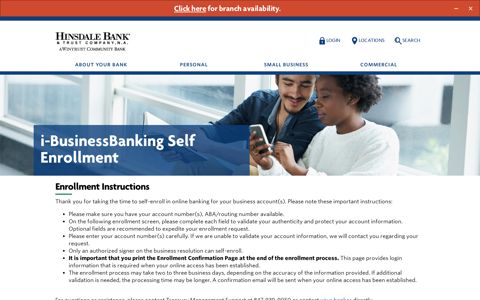 i-BusinessBanking Self Enrollment | Hinsdale Bank & Trust ...