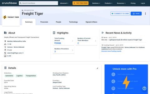 Freight Tiger - Crunchbase Company Profile & Funding