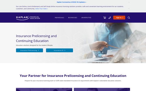 Insurance Prelicensing and CE | Kaplan Financial Education