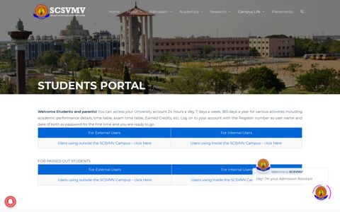 Students Portal – Sri Chandrasekharendra Saraswathi Viswa ...