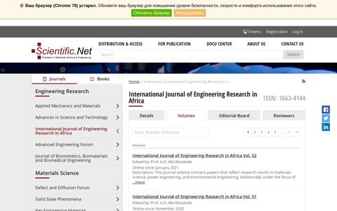 International Journal of Engineering Research in Africa ...
