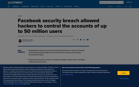 Facebook discovered 'security issue' affecting 50 million ...