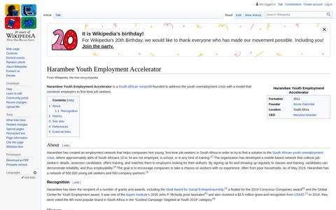 Harambee Youth Employment Accelerator - Wikipedia