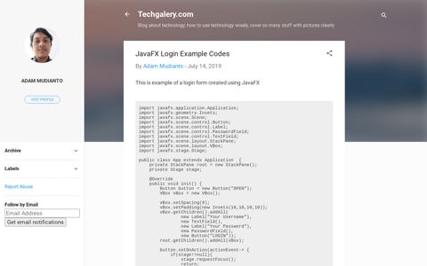 JavaFX Login Example Codes - Techgalery.com