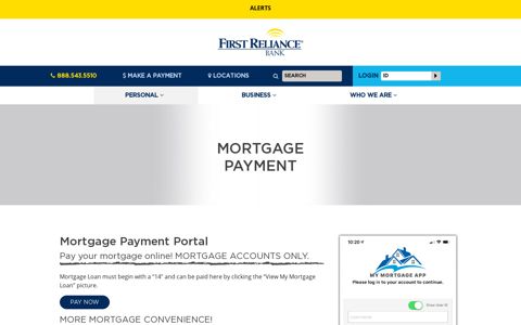 Personal Mortgage Payment - First Reliance Bank