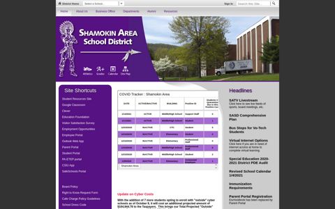Shamokin Area School District / Homepage