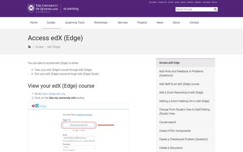 Access edX (Edge) - eLearning - University of Queensland