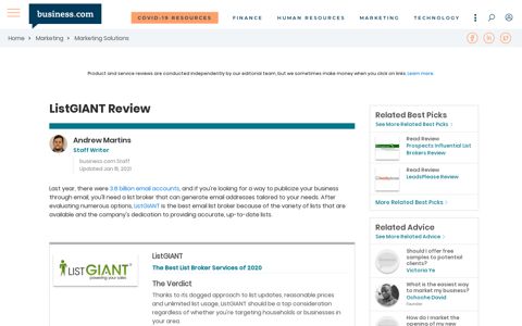 ListGIANT Review 2020 - business.com