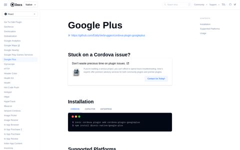 Google Plus - Ionic Documentation