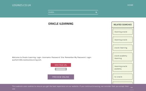 Oracle iLearning - General Information about Login