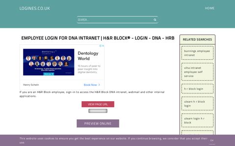 Employee Login for DNA Intranet | H&R Block® - Login - HRB