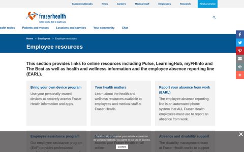 Employee resources - Fraser Health Authority