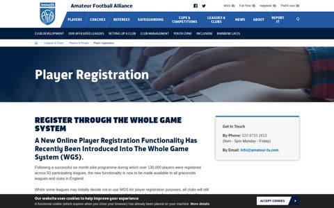 Player Registration - Amateur FA