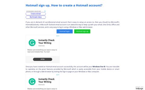 Hotmail (Outlook.com) sign up, How to create a Hotmail ...