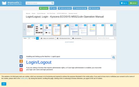 Login/Logout; Login - Kyocera ECOSYS M5521cdn Operation ...