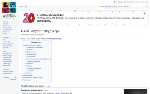 List of Lafayette College people - Wikipedia