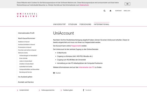 UniAccount - Uni Kassel
