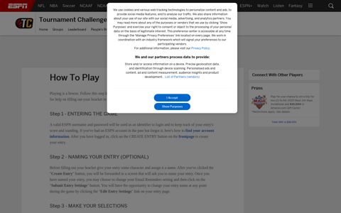 Tournament Challenge - ESPN - How To Play - Fantasy