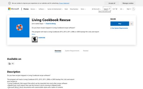 Buy Living Cookbook Rescue - Microsoft Store