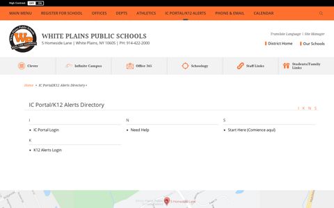 IC Portal / K12 Alerts - White Plains Public Schools