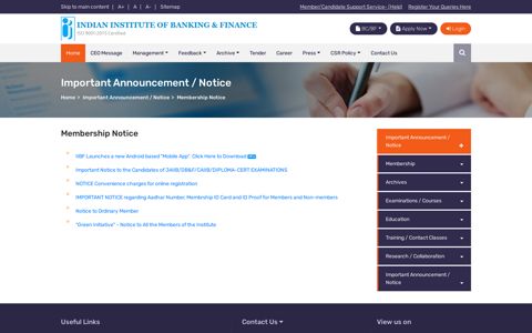 Membership Notices - IIBF