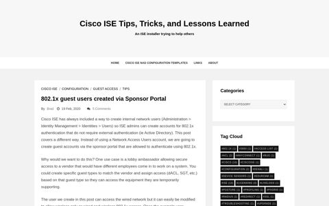 802.1x guest users created via Sponsor Portal – Cisco ISE ...