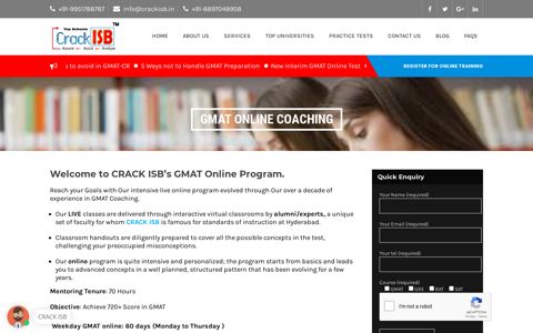 gmat online coaching - Crack ISB