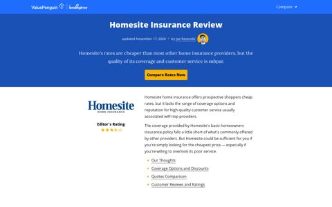 Homesite Insurance Review | ValuePenguin