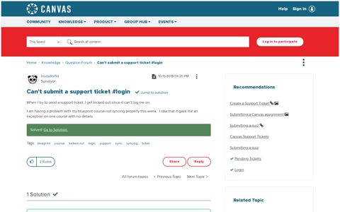 Solved: Can't submit a support ticket #login - Canvas Community