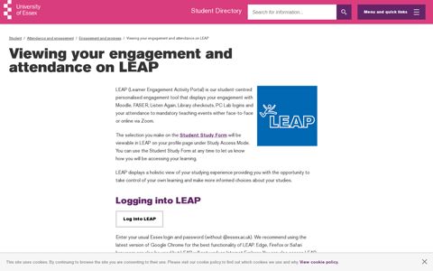 Viewing your engagement and attendance on LEAP ...