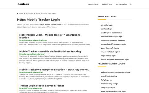 Https Mobile Tracker Login ❤️ One Click Access - iLoveLogin